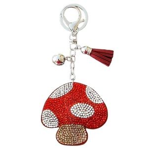 COPY - Fabulous and unique, colorful mushroom rhinestone puffy purse charm/key …